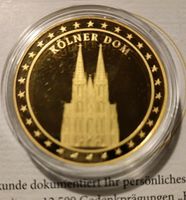 Gedenkprägung „Kölner Dom“ mit 24-Karat-Gold +Echtheitszertifikat Niedersachsen - Schwülper Vorschau