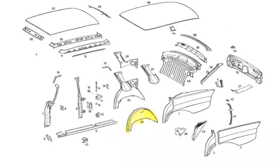 Radeinbau hinten Mercedes Heckflosse 110 111 112 nr 1106370176 in Haan