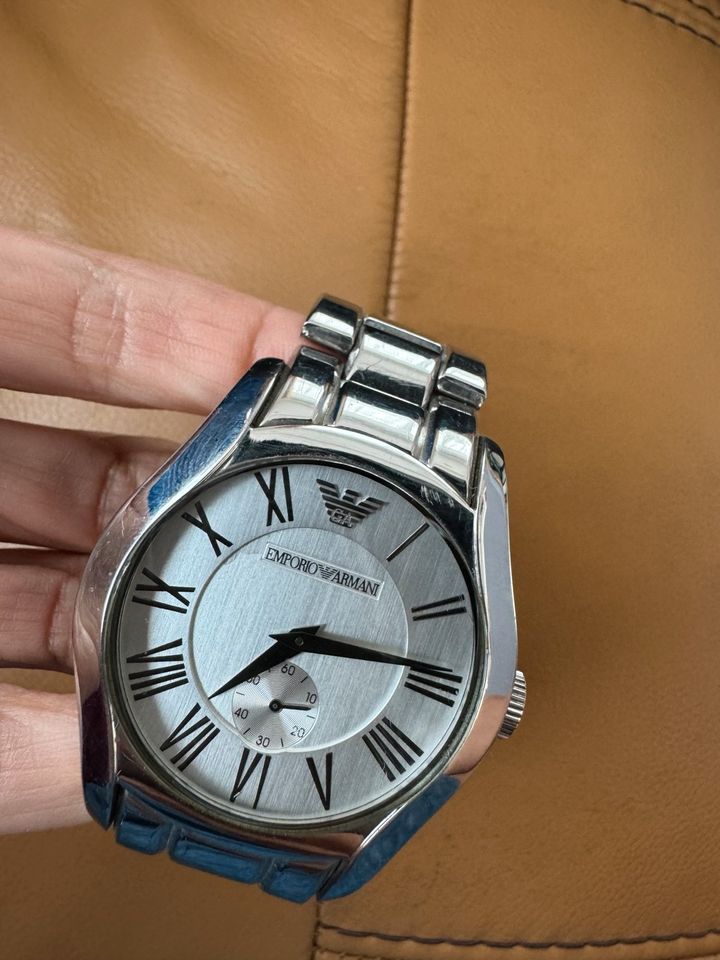 Emporio Armani Uhr Herrenuhr Silber Uhrenarmband Schmuck Quarz in Bad Bergzabern