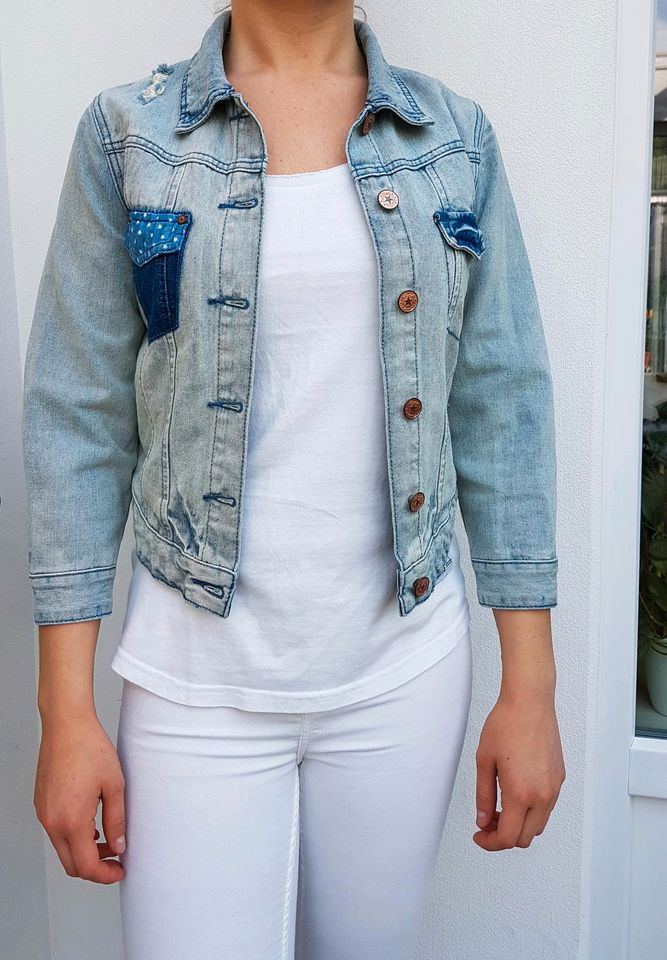 Review Jeansjacke Vintage Trashed Denim crop Jeansjacke american in Köln