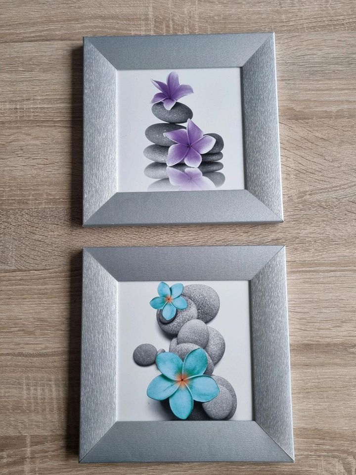 ❤️ Blumenbilder Orchideen Bild gerahmt Silberoptik Rahmen in Solingen