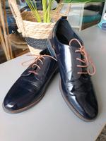 Damen blaue lackierte Halbschuhe Gr. 39 Bayern - Straubing Vorschau