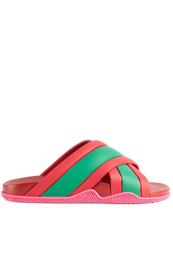 Gucci GG Sandalen Slides mit Web Streifen Rot Neu in Berlin