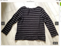 edc ESPRIT Pulli Oberteil gestreift schwarz grau L Glitzer Bayern - Würzburg Vorschau