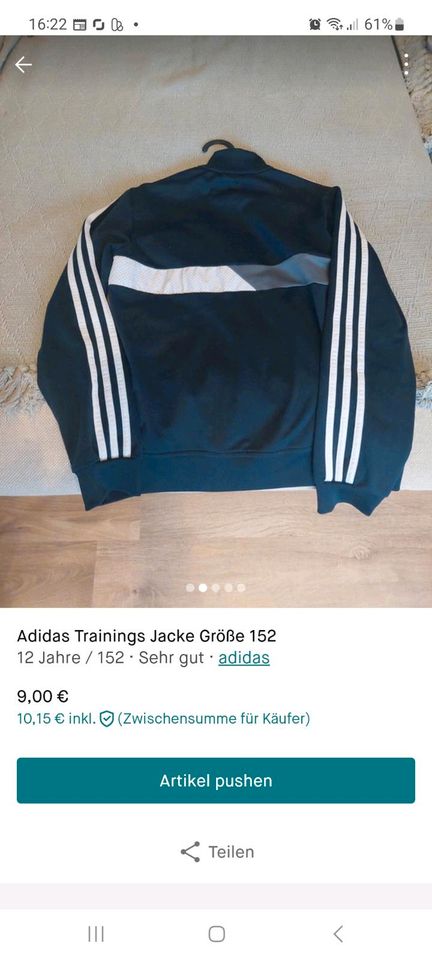 Adidas Trainings Jacke Größe in Bitterfeld