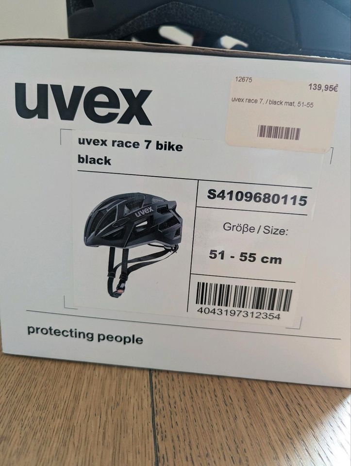 Rennrad Helm Uvex Race 7 Gr. 51-55 schwarz  neu OVP in Neuenkirchen