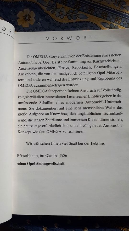 Die Omega Story - Adam Opel AG 1986 in Reinbek