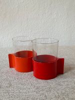 Mid Century Tee Tassen Glas und Kunststoff Rot/Orange Bremen-Mitte - Ostertor Vorschau