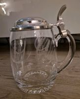 Bierkrug aus Glas mit Zinndeckel Leipzig - Lindenthal Vorschau