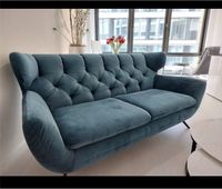 Couch/ 2,5-Sitzer Sofa 200x95x94cm Velvet Blue Grey Hamburg-Mitte - Hamburg St. Georg Vorschau