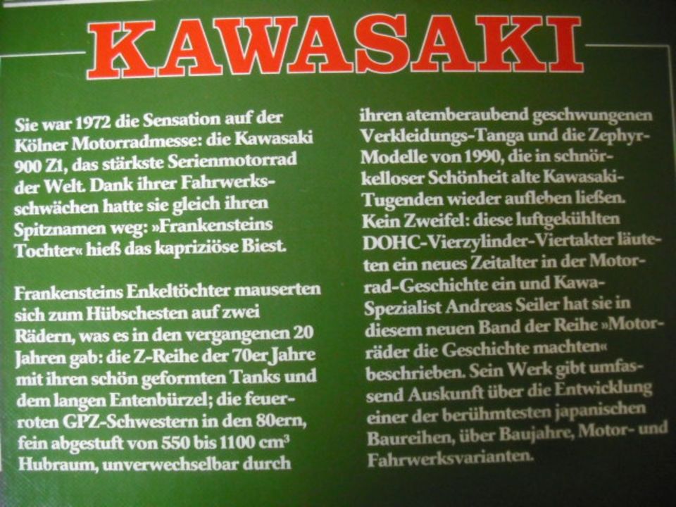 Kawasaki Z1 900, Buch und DVD in Geislingen