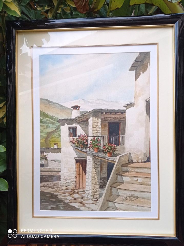 Aquarell Bergdorf Sierra Nevada Granada Andalusien Top Preis NUR in Hamburg