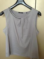 Zero Bluse/Shirt grau Gr. 42 mit Schmucksteinen am Ausschnitt Bielefeld - Dornberg Vorschau