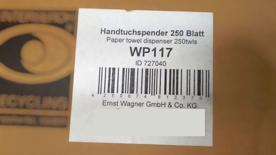 Edelstahl Handtuchspender Tuchspender für Waschtischmontage 45193 in Dinslaken