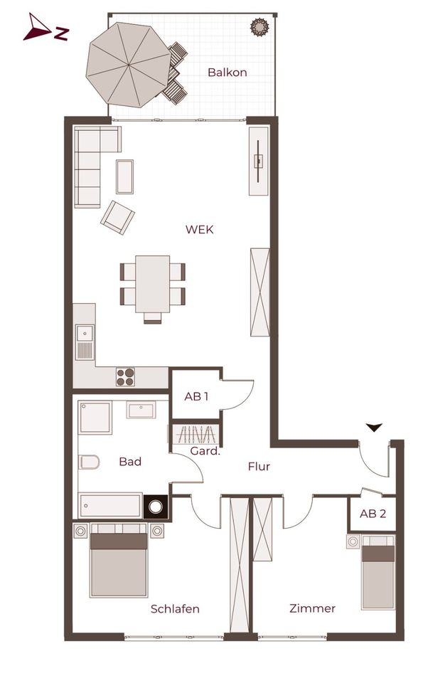 BV Achter de Höf:3-Zi-ETW mit SW-Balkon und 92 m² Wfl. -bezugsfertig in Kisdorf