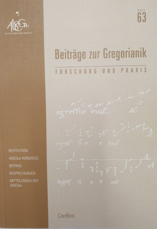 Beiträge zur Gregorianik Band 63 in Saarbrücken