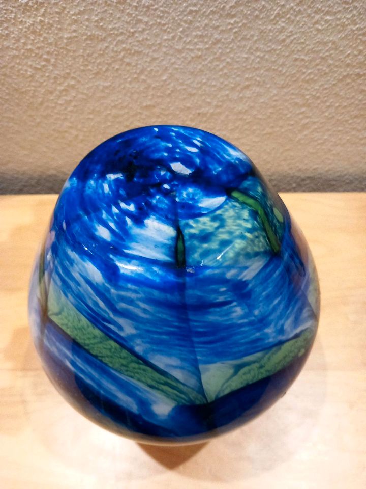 Vase Glas Joska mundgeblasen blau weiss 20 b x 20 h in Ludwigshafen