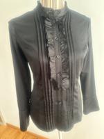 Satin-Bluse Comma Gr. 36 S Schwarz mit Rüschen Bayern - Aschaffenburg Vorschau