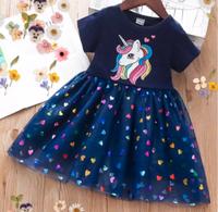Einhorn Kleid Baumwolle Glitzer Herzen Tüllrock Somme116/122 NEU! Hessen - Hofheim am Taunus Vorschau