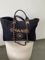 Chanel Deauville Shopper Tasche Blau Gold Saarbrücken - St Johann Vorschau
