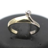 Solitär Brillant Gold Ring 585 14 Kt Gelbgold Weißgold 0,04 Ct Innenstadt - Köln Altstadt Vorschau