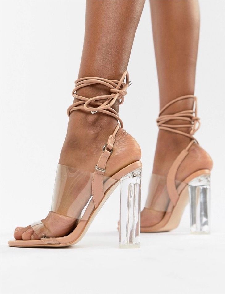 Public Desire Riemchen Sandalen Plexi Nude Transparent 36 NEU in Hamburg