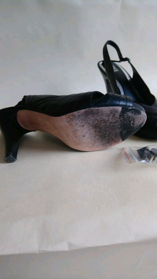 OXMOX Peeptoes Pumps High Heels Schuhe Leder schwarz 40 in Düren