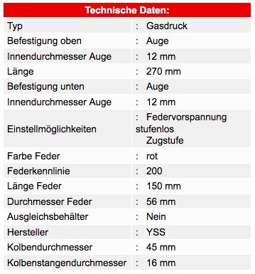 YSS Stoßdämpfer,Yamaha XVS 650 Drag Star(4VR,4XR)Federbein,hinten in Neu Wulmstorf