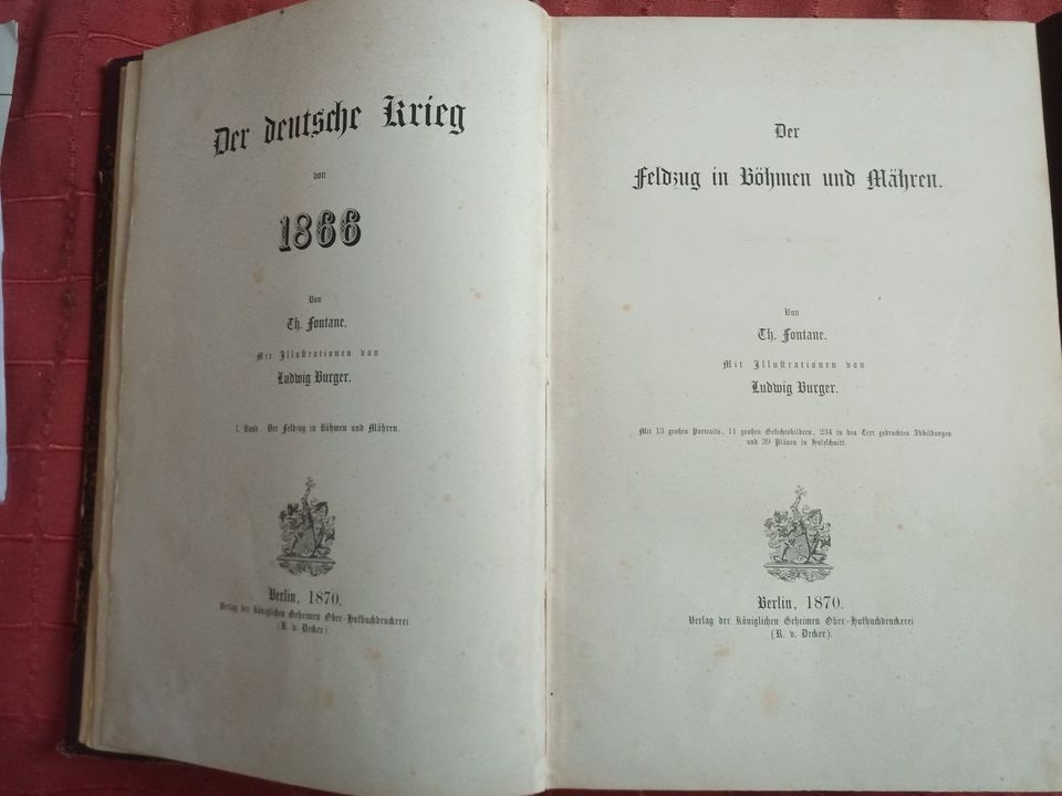 Der deutsche Krieg von 1866. Bd 1 u. 2 Theodor Fontane in Freiberg