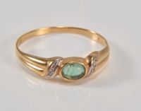 Diamant 333 Gold Ring 8kt Goldring edelstein Cabochon oval grün Berlin - Mitte Vorschau