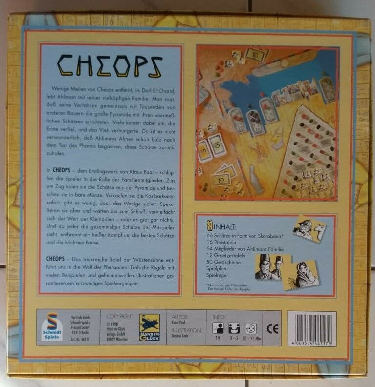 Cheops, Hans im Glück Spiel, Klaus Paal, komplett in Hütten 