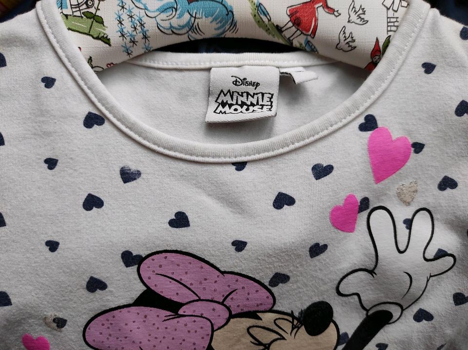 Mädchen Kleid Minnie Mouse 128, weiß blau Herzchen in Oetzen