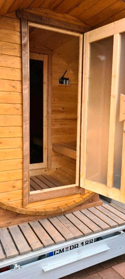 Sauna Fasssauna mobile Fasssauna mieten leihen in Gummersbach