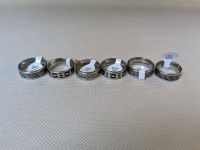 6 Edelstahl Ringe Silber Schwarz Muster Mode Schmuck Herren Köln - Porz Vorschau