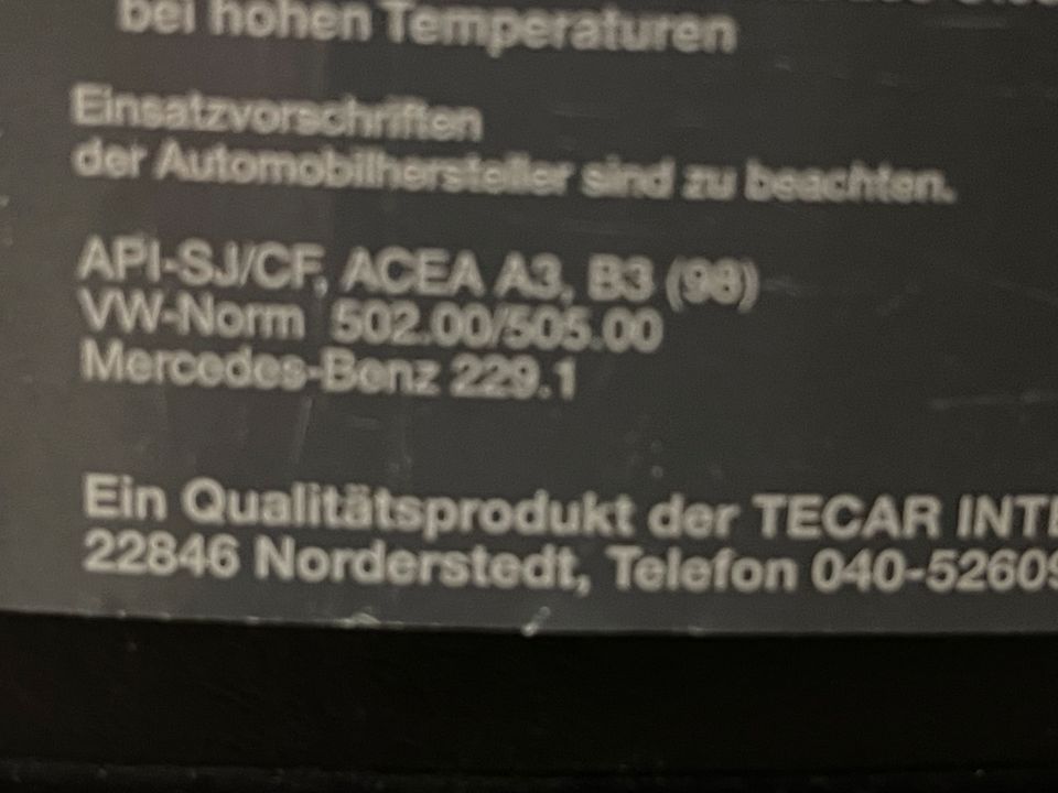 8,3L Motorenöl Mercedes Benz 229.1,Volkswagen 5W-40 Diesel/Benzin in Chemnitz