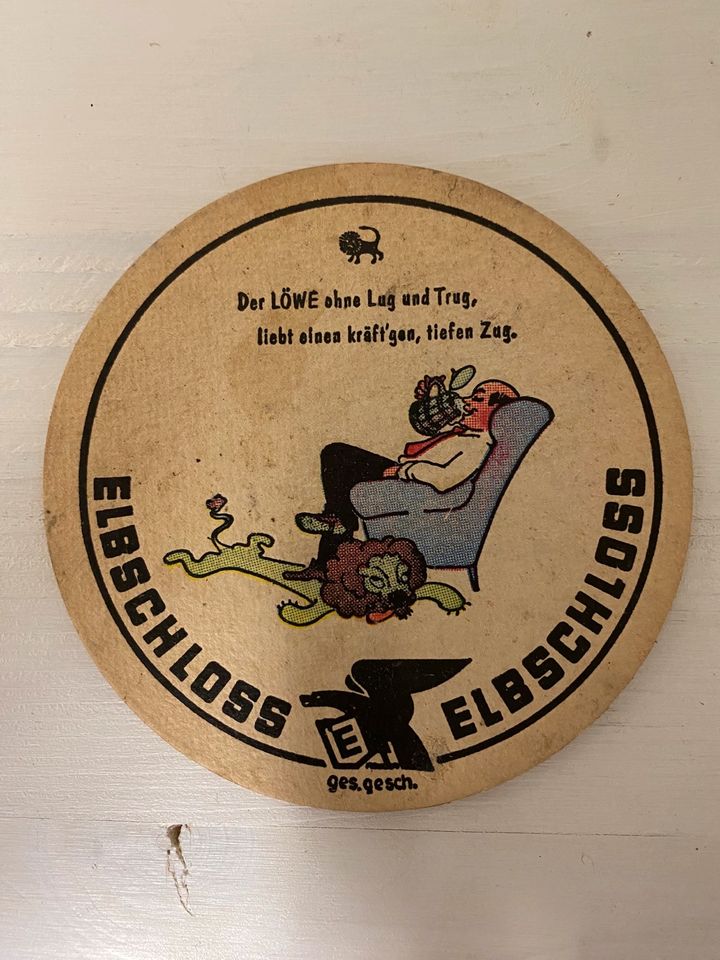 Elbschloss Bier Brauerei Bierdeckel Flensburg Stralsund Hamburg in Bensheim