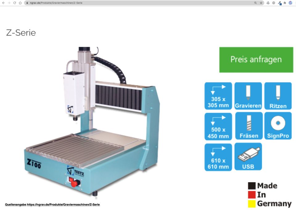 Graviermaschine NGRAV Z100 + MCU2 Gravier & Frässystem - Gebaucht in Gladenbach