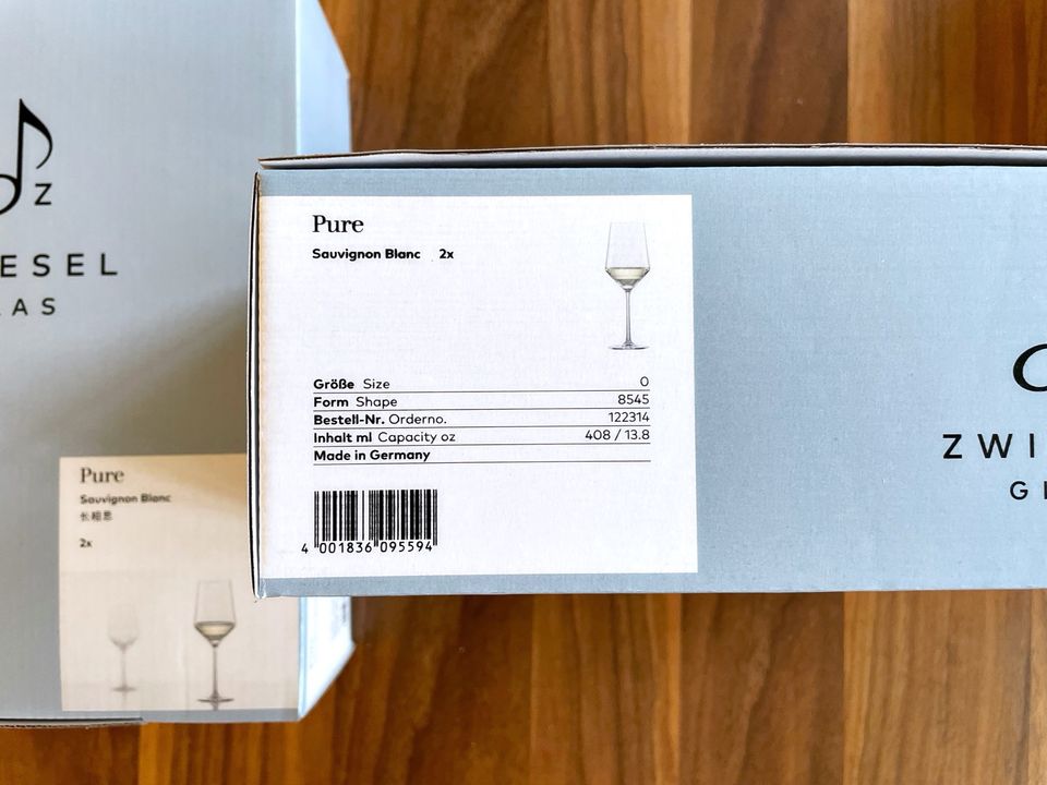 4x Schott Zwiesel Pure Sauvignon Blanc Weißweinglas NEU Kristall! in Düsseldorf