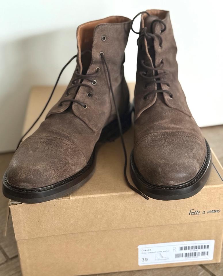 Velasca Boots „GIASEE“, gewachstes Veloursleder, Taupe, Gr 39, nw in Malente