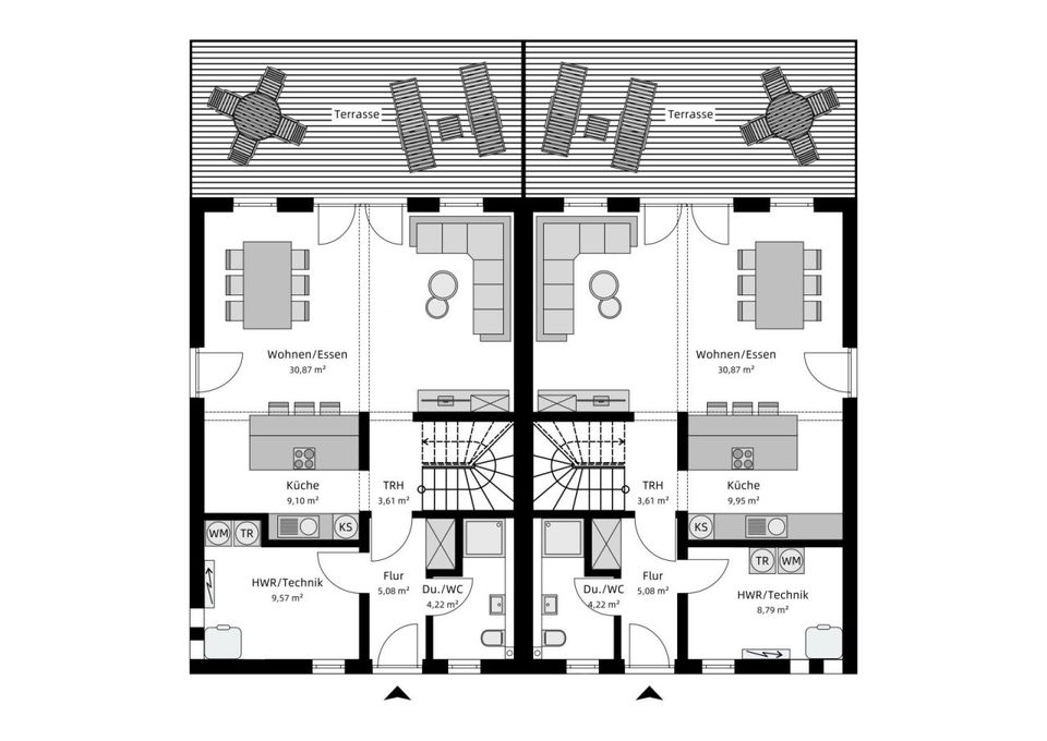 Dreifach  sparen.  Doppelhaushälfte als klimafreundlicher Neubau mit PV - Anlage. Kfw Förderung (100.000,--  ab 1,93% . Energiekosten zusätzlich gespa in Bad Pyrmont