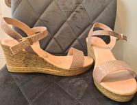 Wedges High Heels Glitzer Sommer Rosegold rosa Gr.40 Rheinland-Pfalz - Mainz Vorschau