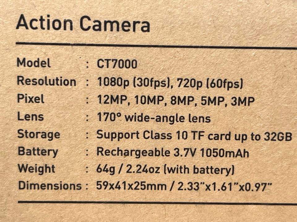 Crosstour Action Camera CT7000 inkl. Zubehör in Papenburg