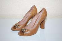 Pura Lopez   Peeptoe Pumps High Heels   41   Cognac   Leder Niedersachsen - Rinteln Vorschau