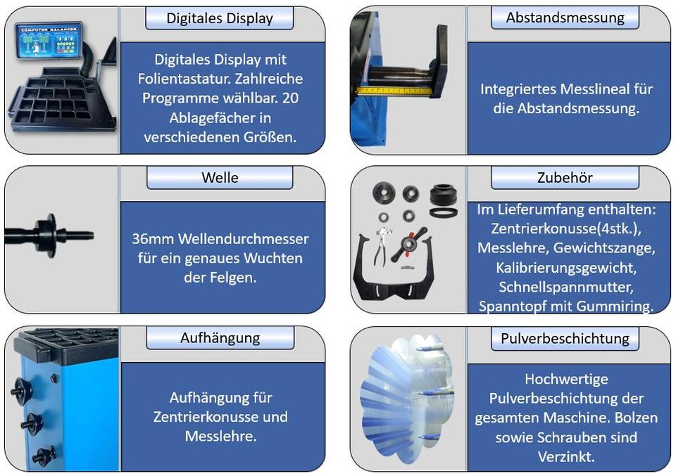 Reifen Auswuchtmaschine extra großes Display bis 26 Zoll in Ludwigsau