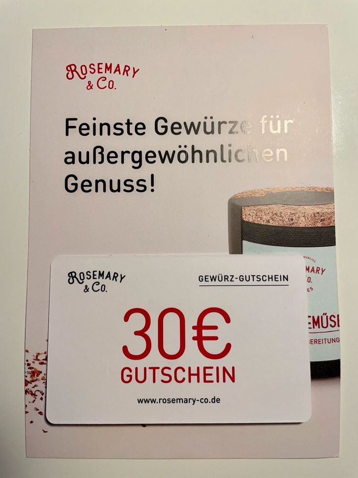 30 Euro GEWÜRZ - GUTSCHEIN Rosemary & Co ab 60 Euro Einkaufswert in Berlin