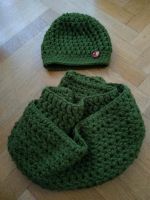 Set Mütze Beanie Loop Schal grün Wolle Handmade Sachsen - Chemnitz Vorschau