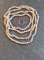 Süßwasser Perlenkette Weiß Apricot 120 cm geknotet Kreis Pinneberg - Wedel Vorschau