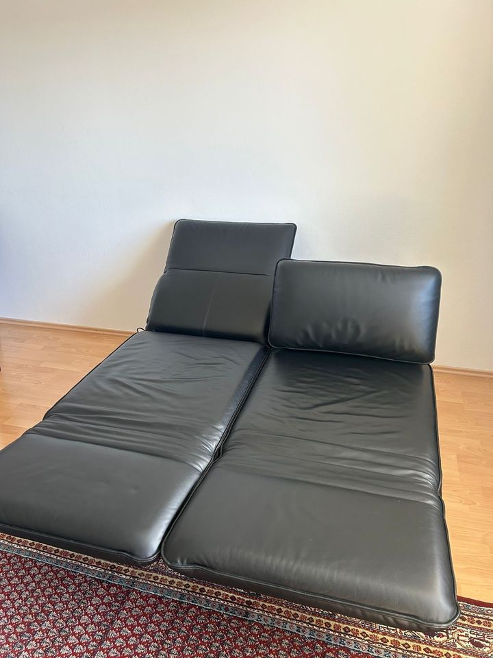 Rolf Benz Sofa, Couch, 2-Sitzer Mera mit Relaxrücken schwarz in München