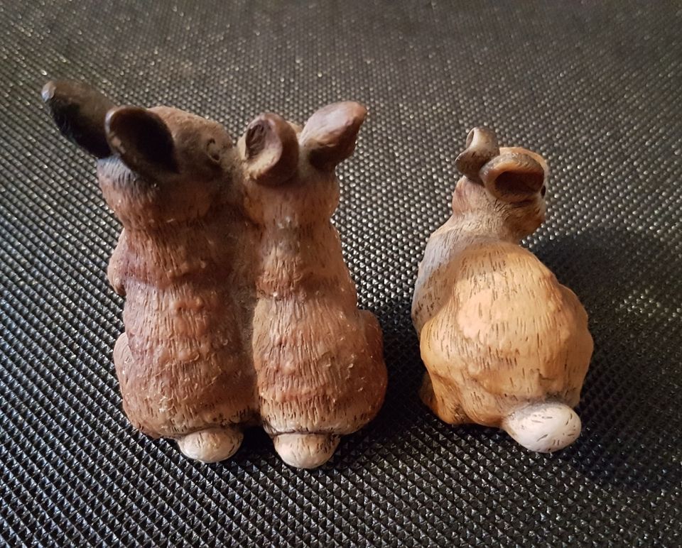 2x Dekofigur Hase, Hasenpaar| Osterhase | Dekohase in Groß-Zimmern