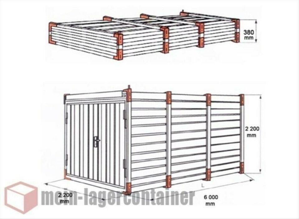 2x2m Schnellbaucontainer Materialcontainer Lagerbox Garage in Lüneburg